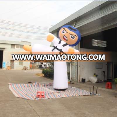 4M inflatable Taekwondo boy cartoon characters white man for advertising