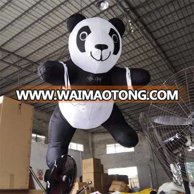 Hanging inflatable panda cartoon climbing wall model