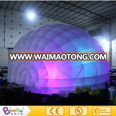 party led light inflatable air half dome tent/customized party inflatable/Portable half moon inflatable tent for party