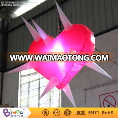 New design LED lighting Inflatable Heart balloon for stage props